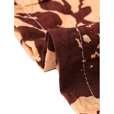 Floral Jumpsuits for Women's Casual Sleeveless High Waist Wide Leg Long Pants Rompers with Pockets