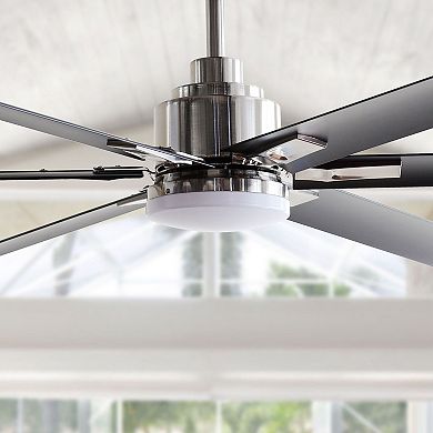 72" Modern Aluminum 6-Blade Large Ceiling Fan with Light and Remote