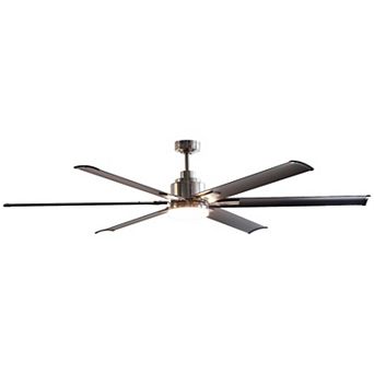 72" Modern Aluminum 6-Blade Large Ceiling Fan with Light and Remote