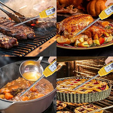 Digital Meat Thermometer, Instant Read Food Cooking Thermometer w Protective Case 5.9x0.8x0.7 inch