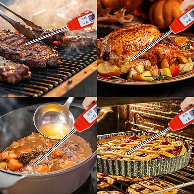 Digital Meat Thermometer, Instant Read Food Cooking Thermometer w Protective Case 5.9x0.8x0.7 inch