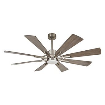 60" Farmhouse Integrated LED Windmill Ceiling Fan with Light and Remote