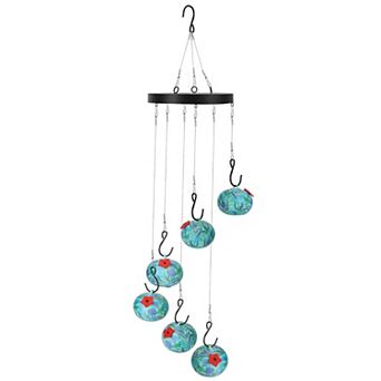 Hummingbird Feeder Wind Chimes, Ant & Bee Proof Hanging Feeder for Outdoor Garden Patio Yard Balcony