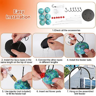 Hummingbird Feeder Wind Chimes, Ant & Bee Proof Hanging Feeder for Outdoor Garden Patio Yard Balcony