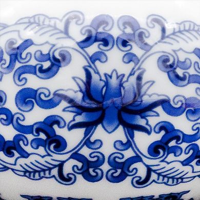 Blue and White Chinoiserie Vases, 3pc Set; Antique Style Decorative Mini Vases
