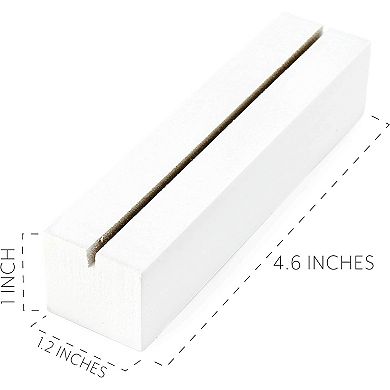 White Wooden Sign Holders, 10Pack; Tabletop Stands for Cards & Photos