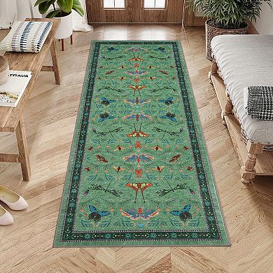 Insect Area Rugs Runner Rugs, Boho Washable Throw Carpets for Living Room Bedroom Nursery Hallway