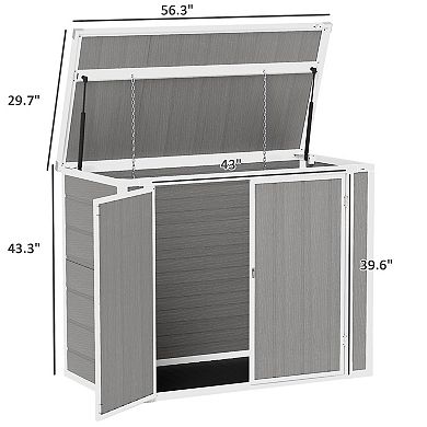 Outsunny 4.7 x 2.5FT Outdoor Storage Shed for Trash Cans, Lockable