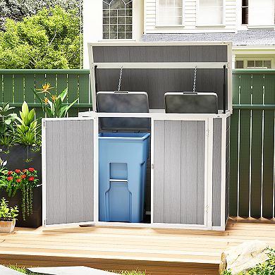 Outsunny 4.7 x 2.5FT Outdoor Storage Shed for Trash Cans, Lockable
