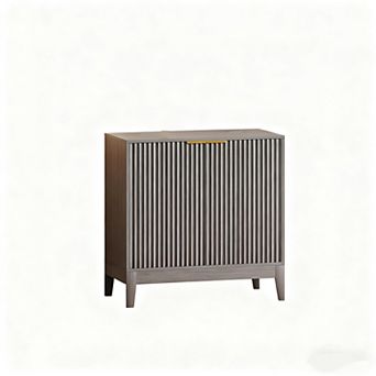 31.5" Storage Cabinet, Modern Entryway Accent Cabinet With 2 Fluted Doors And Adjustable Shelf