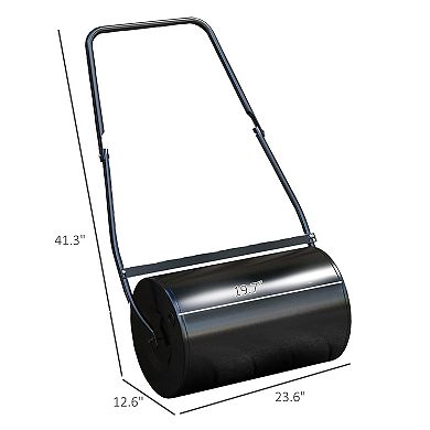 Outsunny 38L Heavy Duty Push/Tow Poly Lawn Roller, U-handle Garden Roller
