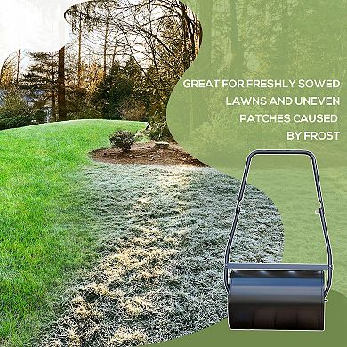 Outsunny 38L Heavy Duty Push/Tow Poly Lawn Roller, U-handle Garden Roller