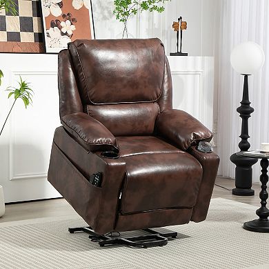 HOMCOM Lift Recliner Chair, Power Lift Sofa with Massage and Heat