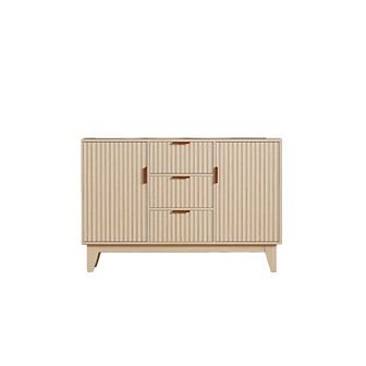 Large Fluted Buffet Cabinet With Storage, 47.2" Modern Sideboard Buffet, Wood Farmhouse Coffee Bar