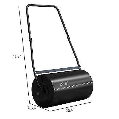 Outsunny 46L Lawn Roller, Push/Tow Behind Sod Roller with U Shaped Handle