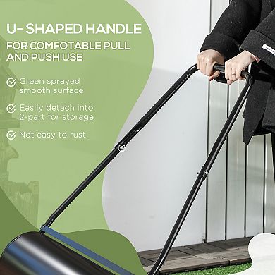 Outsunny 46L Lawn Roller, Push/Tow Behind Sod Roller with U Shaped Handle