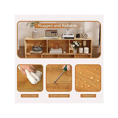 Wooden 3-Tier Open Shelf Bookcase, 10 Cubes Bookshelf, Freestanding Book Shelf Storage Organizer