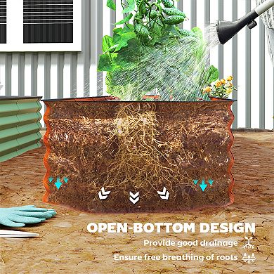 Outsunny Galvanized Raised Garden Bed Planter Box, 7.9ft x 2' x 1'