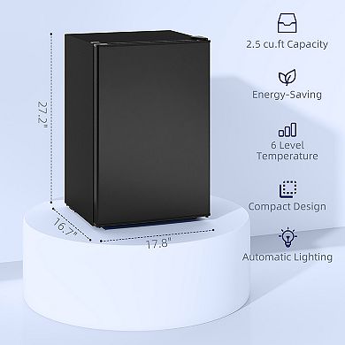 HOMCOM 2.5 Cu.Ft Mini Fridge with Freezer, Small Refrigerator,