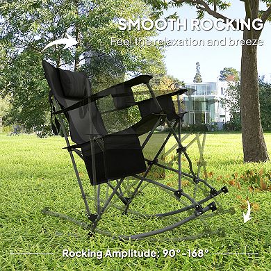 Outsunny Camp Chairs for Adults, 2 Pack Outdoor Folding Chairs