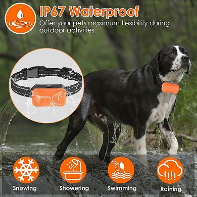 2-in-1 Wireless Electric Dog Fence with Training Collar, IP67 Waterproof Beep Vibration Shock Contai