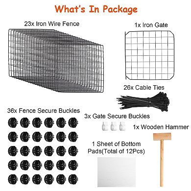 Small Animal Metal Playpen with Door, Indoor/Outdoor Kennel for Dogs, Cats, Rabbits, Guinea Pigs, Ki