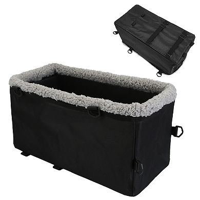 Small Dog Car Seat with Harness, Center Console Booster Seat with Side Pocket & Soft Velvet Cushion