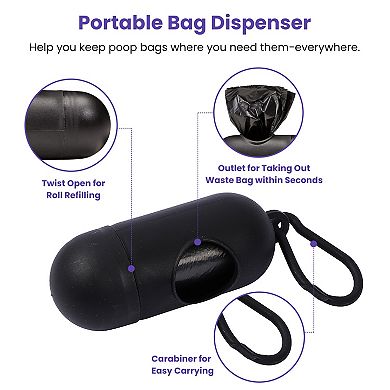 16FT Retractable Dog Leash with RGB Flashlight, Waste Bags, for Dogs 66110 lbs