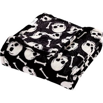 Skull & Bones Micro Plush Halloween 100% Premium Polyester Throw Blanket