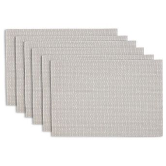 Dainty Home Knotted Boucle Woven Vinyl Reversible Rectangular Placemat Set Of 6