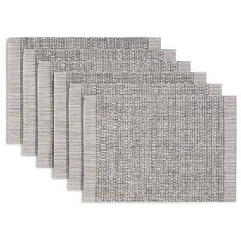 Dainty Home Knotted Boucle Border Woven Vinyl Reversible Rectangular Placemat Set Of 6