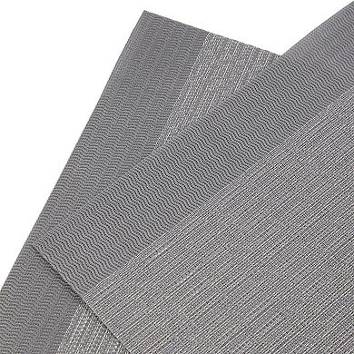 Dainty Home Park Avenue Reversible Woven Vinyl Rectangular Placemats with Metallic Weave, Set of 6