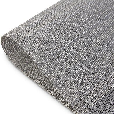 Dainty Home Park Avenue Reversible Woven Vinyl Rectangular Placemats with Metallic Weave, Set of 6