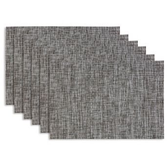 Dainty Home Madison Reversible Woven Vinyl Rectangular Placemats with Gold Shimmer, Set of 6