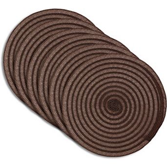 Dainty Home Urban 15" Round Woven Placemats Set of 6 - Durable, Reversible & Non-Slip Table Mats
