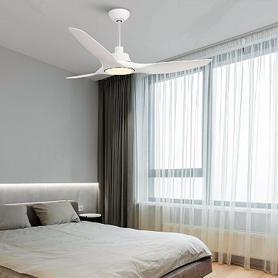 52" Modern Dimmable Smart Propeller Ceiling Fan with Light and Remote, App Control, Voice Control