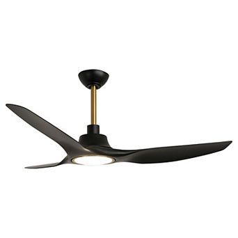 52" Modern Dimmable Smart Propeller Ceiling Fan with Light and Remote, App Control, Voice Control