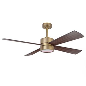 52" Modern Dimmable RGB Smart Ceiling Fan with Light and Remote, App Control, Voice Control
