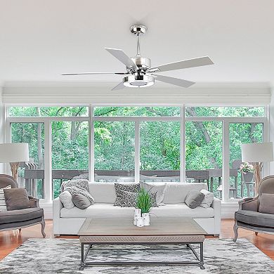 52" Modern Unique LED Dimmable LED Ceiling Fan with Light and Remote