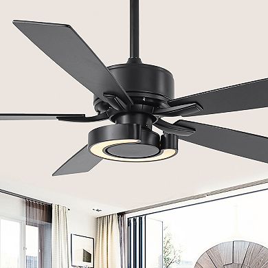 52-Inch Modern Intergatred LED Reversible Ceiling Fan with Light and Remote