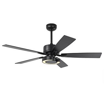 52-Inch Modern Intergatred LED Reversible Ceiling Fan with Light and Remote