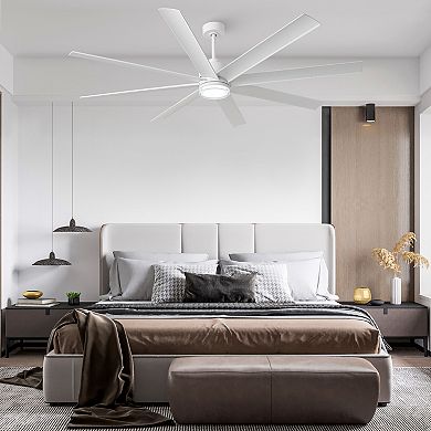 72" Modern Acrylic Lens Dimmable Smart Ceiling Fan with Light and Remote, App Control, Voice Control
