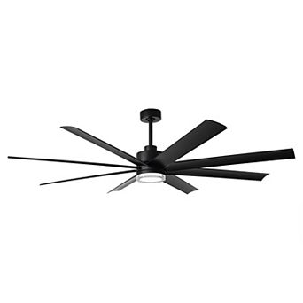72" Modern Acrylic Lens Dimmable Smart Ceiling Fan with Light and Remote, App Control, Voice Control