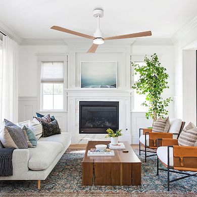 52" Modern 3 CCT Integrated LED Dimmable Ceiling Fan with Light and Remote