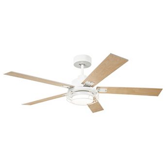 52 in Industrial Metal Caged Ceiling Fan with Light and Remote, Reversible 5-Blade