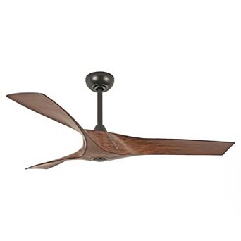 52-inch Nautical Walnut 3-Blade Propeller Ceiling Fan with Remote for Patio