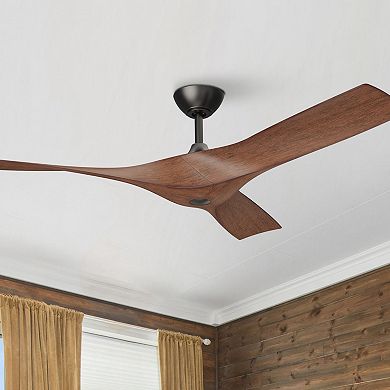 52-inch Nautical Walnut 3-Blade Propeller Ceiling Fan with Remote for Patio