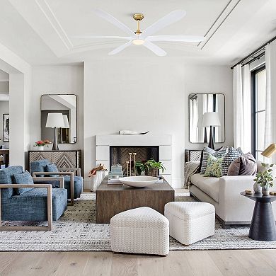 72-inch ABS 6-Blade DC Motor Gold Ceiling Fan with Light and Remote