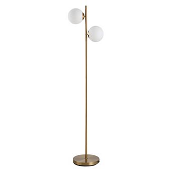 HOMCOM Modern Floor Lamp with 2 Globe Lamp Shade Reading Standing Light