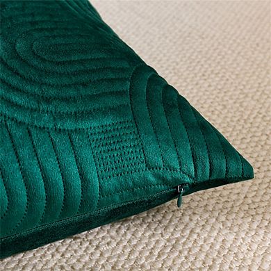AAW Soft Velvet Arc Quilting Throw Pillow Covers Set of 2